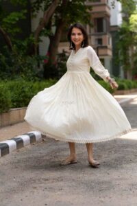 Image for Kessa Ws1022 Bhanu Schiffli A Line Dress Front