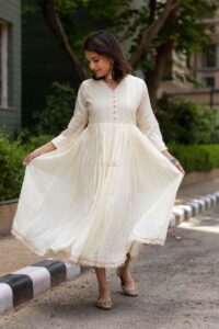 Image for Kessa Ws1022 Bhanu Schiffli A Line Dress Sitting
