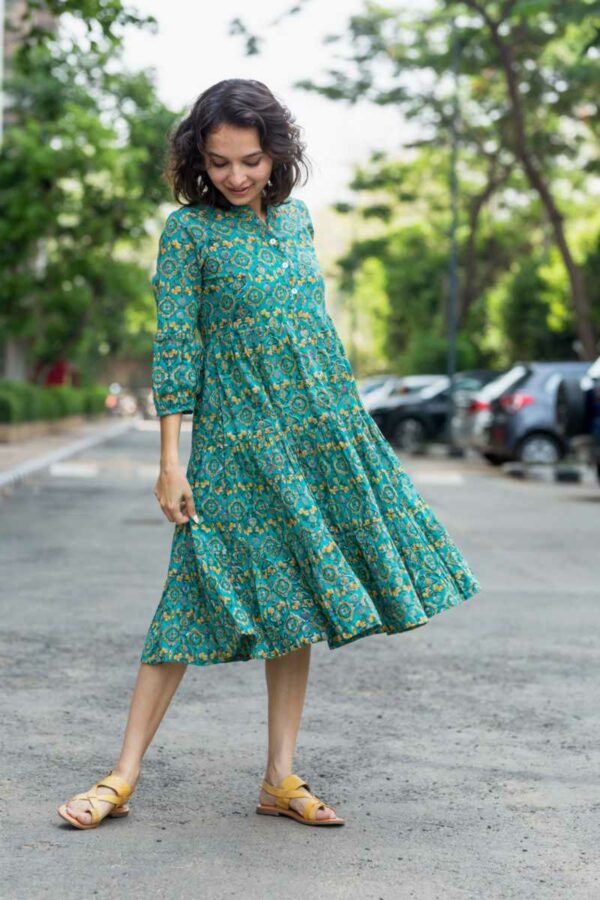 Image for Kessa Wsr384 Aadipta Handlock A Line Dress Closeup 2