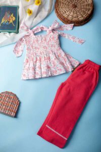 Image for Kessa Mbe77 Dyuthi Kid Cotton Top Pant Set Featured