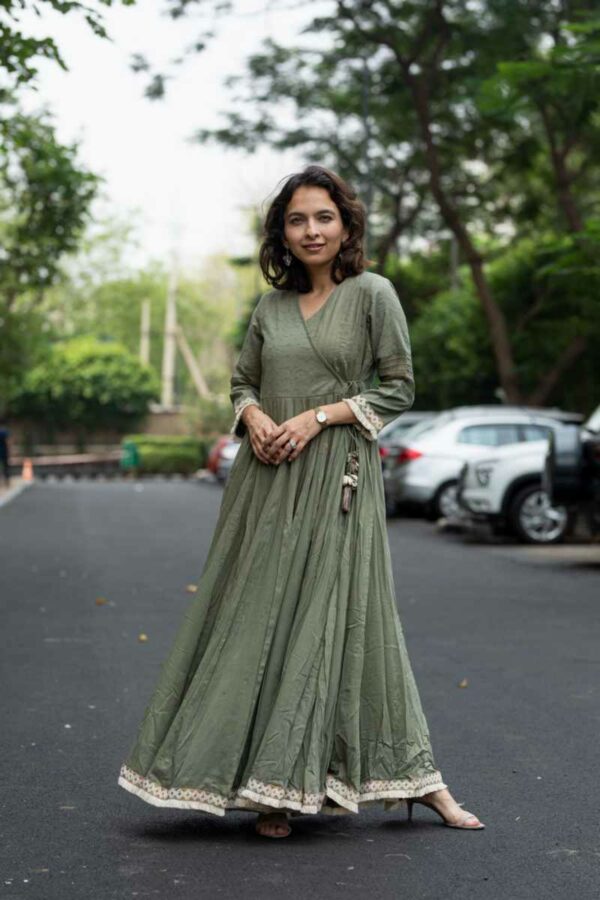 Image for Kessa Ws1030 Aarya Schiffli A Line Dress Side