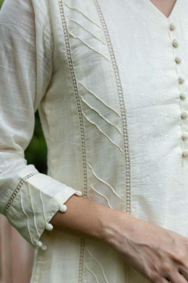 Image for Kessa Ws1031 Hiren Cotton Schiffli Complete Suit Set Closeup