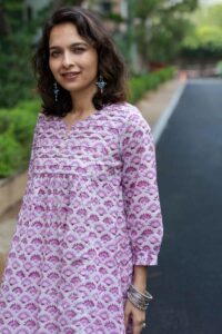 Image for Kessa Wsr394 Sital Cotton Handblock Dress Featured