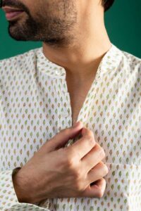 Image for Kessa Awk64 Ansu Handblock Men Full Sleeves Shirt Closeup 2