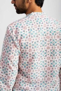 Image for Kessa Awk65 Ekaveer Handblock Men Full Sleeves Shirt Closeup 2