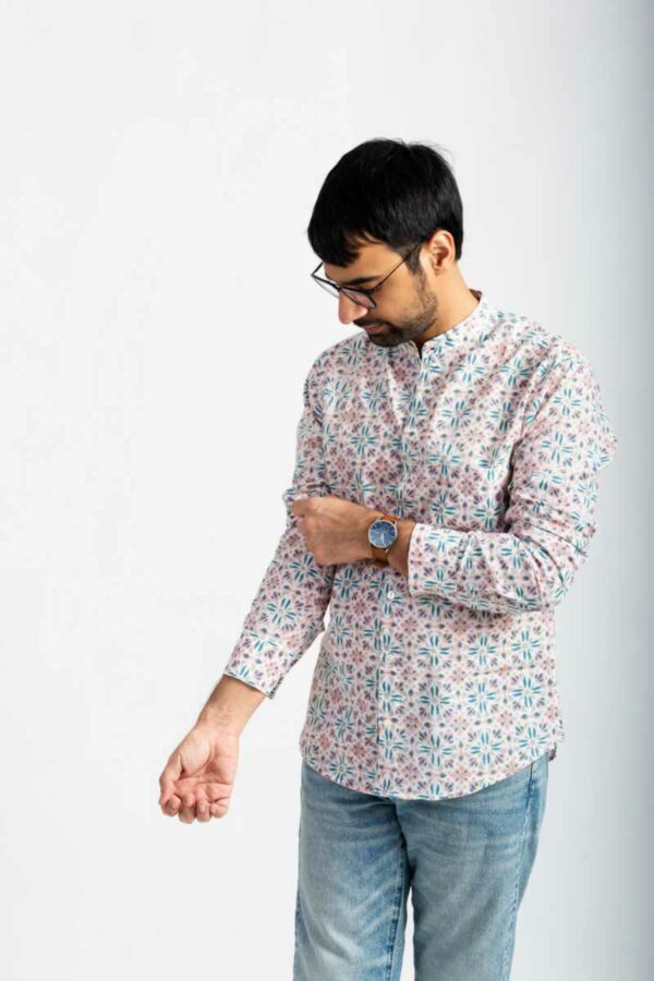 Image for Kessa Awk65 Ekaveer Handblock Men Full Sleeves Shirt Side