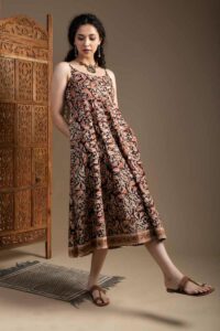 Image for Kessa Ws1001 Sachi Cotton Kalamkari Dress Side New