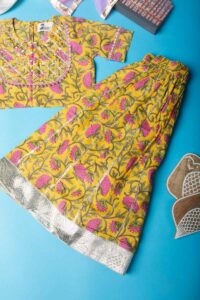 Image for Kessa Aj84 Diksha Girls Cotton Skirt With Top And Dupatta Set Front
