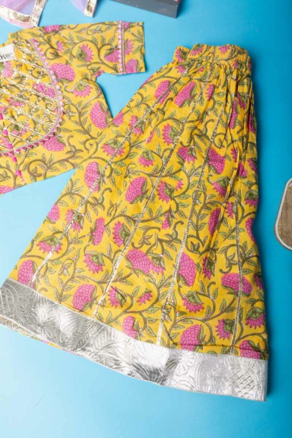 Image for Kessa Aj84 Diksha Girls Cotton Skirt With Top And Dupatta Set Side