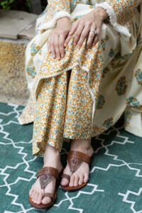 Image for Kessa Avdaf259 Ranit Cotton Handblock Complete Suit Set Closeup 2 New