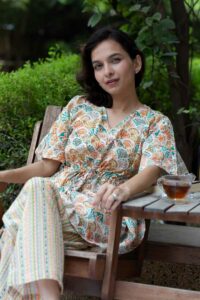 Image for Kessa Vcr213 Pakhi Cotton Loungewear Set Closeup 2