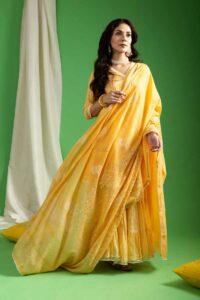 Image for Kessa Ws1043 Anvitha Cotton Khadi Print Complete Suit Set Front