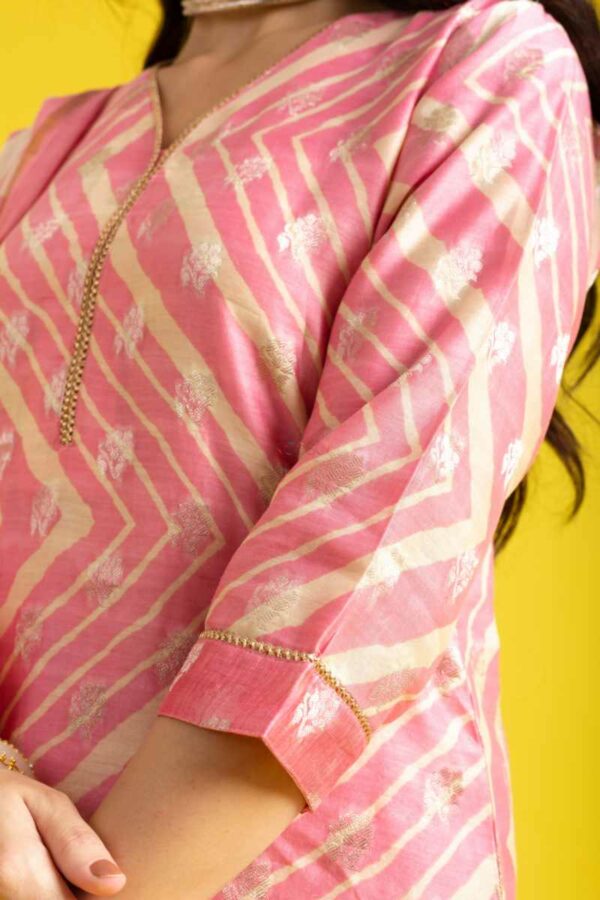 Image for Kessa Ws1045 Noor Chanderi Complete Suit Set Closeup