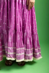 Image for Kessa Ws1048 Dhruvi Cotton Kalidar Kurta Dupatta Set Closeup 2