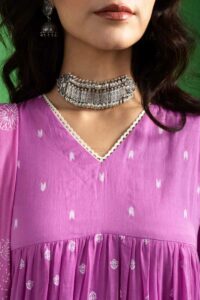 Image for Kessa Ws1048 Dhruvi Cotton Kalidar Kurta Dupatta Set Closeup