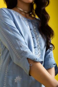 Image for Kessa Avdaf261 Vina Cotton Khadi Print Complete Suit Set Closeup