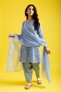Image for Kessa Avdaf261 Vina Cotton Khadi Print Complete Suit Set Front