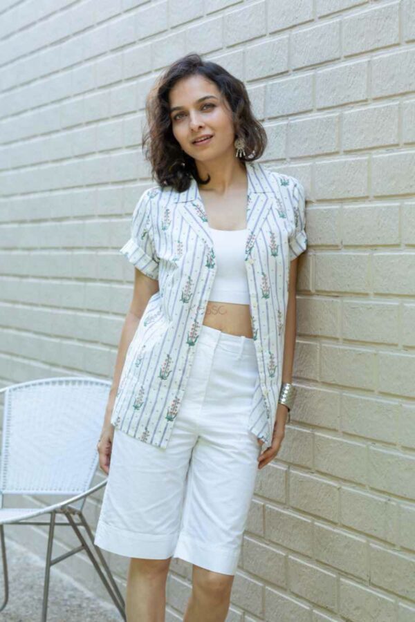 Image for Kessa Bpr41 Shaila Handblock Cotton Shirt Front