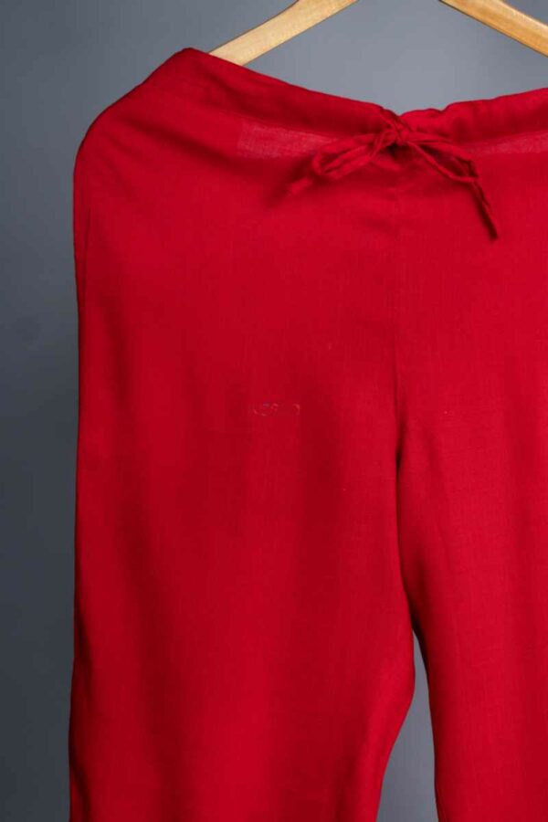 Image for Kessa Vcp01 Slub Silk Pants Red Front New