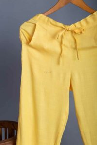 Image for Kessa Vcp01 Slub Silk Pants Yellow Side New