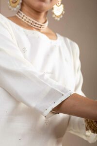 Image for Kessa Vcr221 Ashwini Cotton Silk Kurta Closeup 2