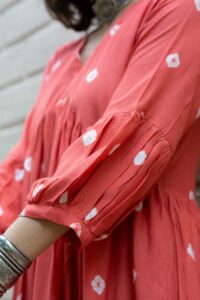 Image for Kessa Ws1057 Sanika Muslin A Line Dress Closeup 2