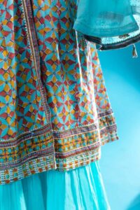 Image for Kessa Wsr411 Bhargavi Cotton Handblock Complete Suit Set Closeup 2