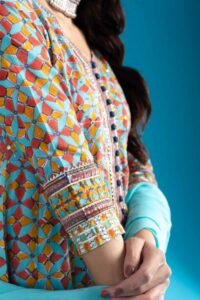 Image for Kessa Wsr411 Bhargavi Cotton Handblock Complete Suit Set Closeup