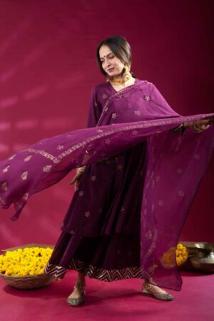 Karwa Chauth Special Resham Work Chinon Fabric Red Palazzo Suit – tapee.in