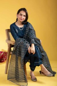 Image for Kessa Vcr235 Dhriya Chanderi Complete Suit Set Sitting