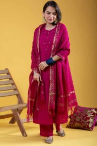 Image for Kessa Vcr241 Misheeta Chanderi Complete Suit Set Featured