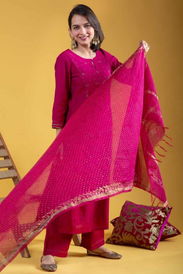 Image for Kessa Vcr241 Misheeta Chanderi Complete Suit Set Front