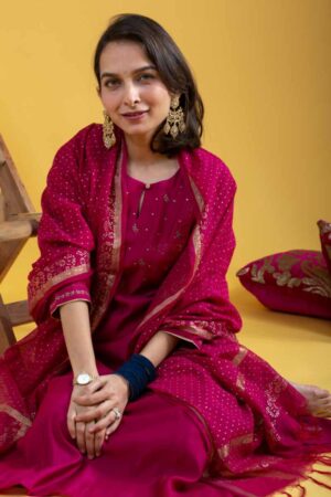 Image for Kessa Vcr241 Misheeta Chanderi Complete Suit Set Sitting
