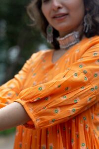 Image for Kessa Ws1056 Sashriti Cotton A Line Dress Closeup 2