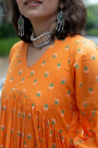 Image for Kessa Ws1056 Sashriti Cotton A Line Dress Closeup