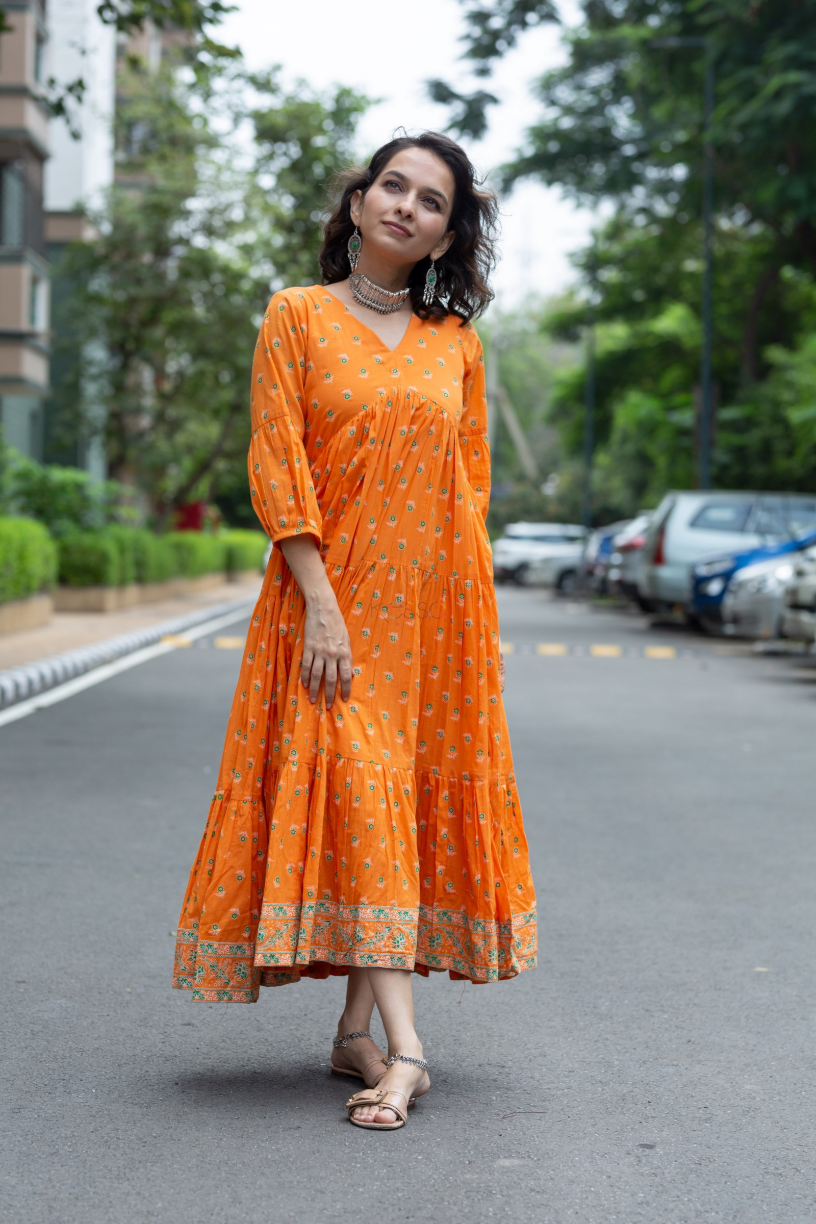 Buy Delightful WS1056 Sashriti Cotton A Line Dress Online