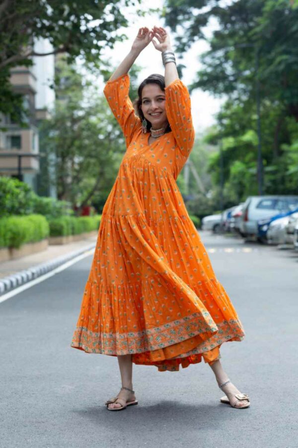 Image for Kessa Ws1056 Sashriti Cotton A Line Dress Side