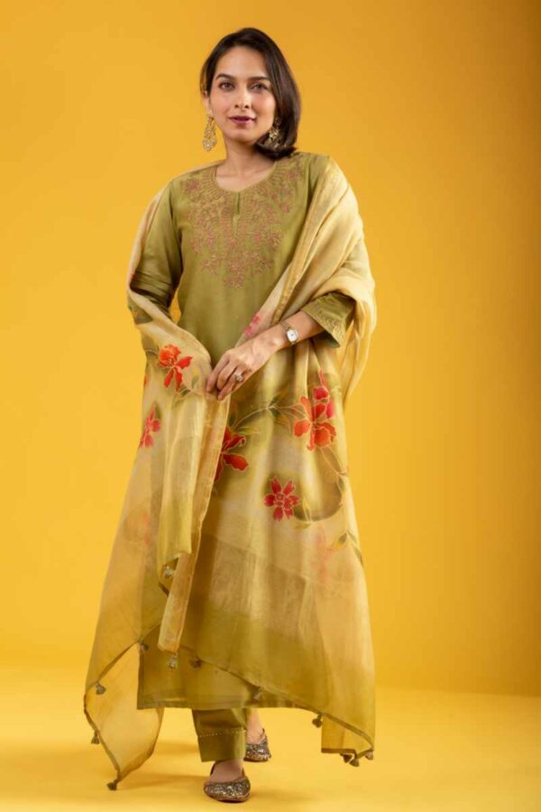 Image for Kessa Ws1065 Aaira Chanderi Complete Suit Set Side
