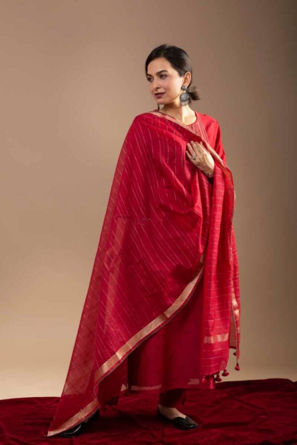Image for Kessa Ws1066 Aani Chanderi Complete Suit Set Side