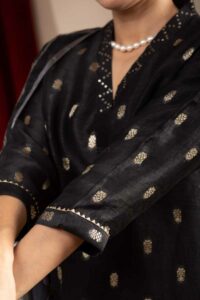 Image for Kessa Ws1068 Aamira Chanderi Complete Suit Set Closeup