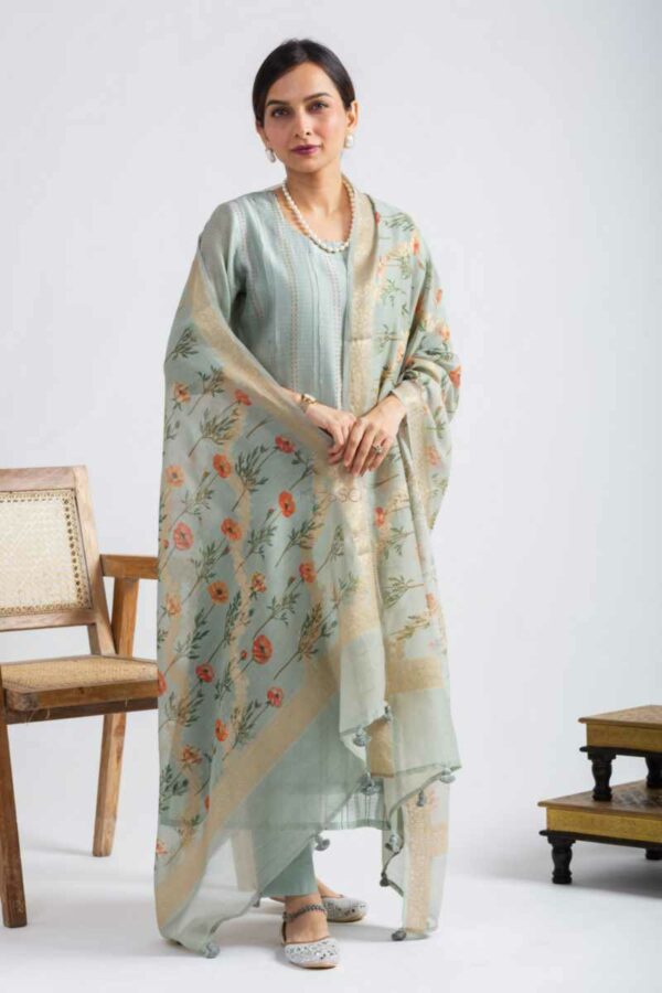 Image for Kessa Ws1069 Nirmuktha Chanderi Complete Suit Set Featured