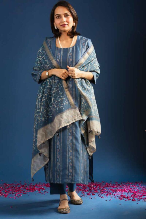 Image for Kessa Ws1070 Aamira Chanderi Complete Suit Set Featured