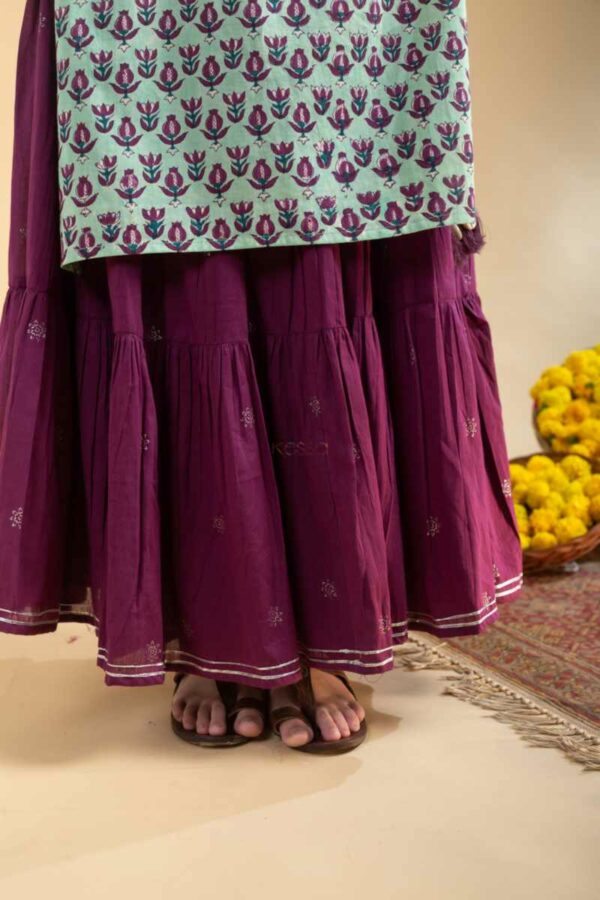 Image for Kessa Wsr424 Yesasri Cotton Complete Skirt Set Closeup 2