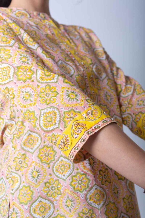 Image for Kessa Kessavcr03 Guri Cotton Jaal Print Kurta Closeup 2
