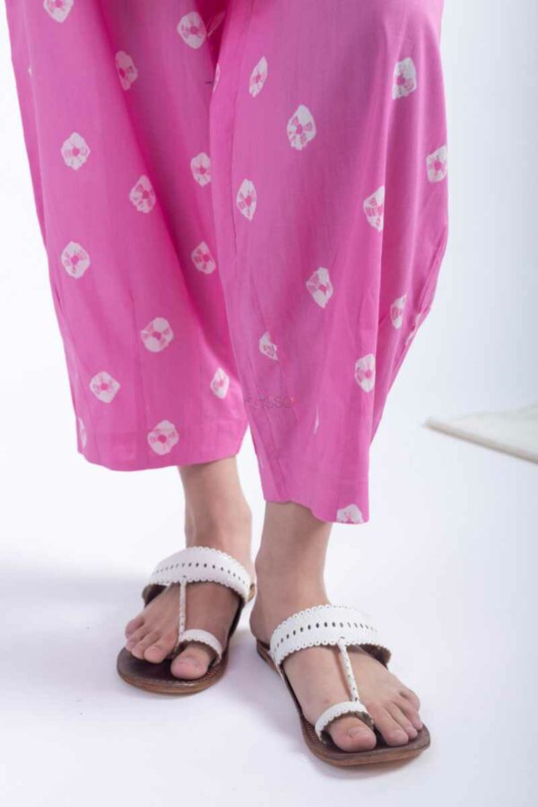 Image for Kessa Ne29 Jiya Cotton Bandhini Print Kurta Pant Set Closeup 2