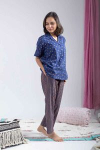 Image for Kessa Ne41 Hira Cotton Loungewear Set Closeup