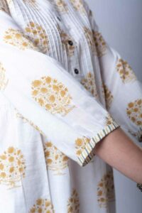 Image for Kessa Vcr197k Anshika Cotton Handblock Kurta Closeup 2