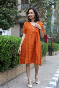 Image for Kessa Avdaf242 Hemlata Linen Dress Featured New