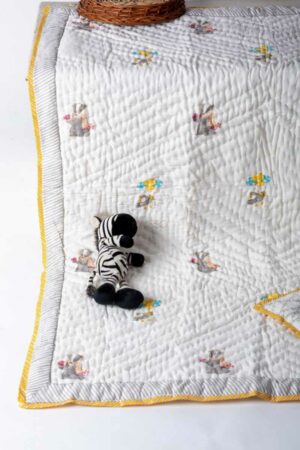 Image for Kessa Kaq292 Satkrithi Blockprint Mulmul Baby Quilt Featured