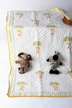 Image for Kessa Kaq294 Hritvi Blockprint Mulmul Baby Quilt Featured
